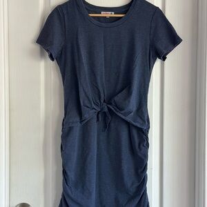 Sundry Navy Tie-Front Mini Dress